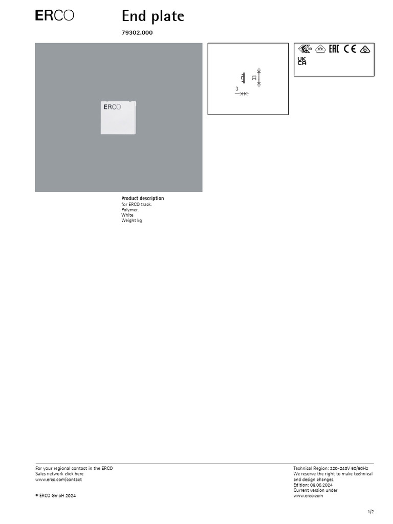 Erco 79302 000 en Specsheet | PDF