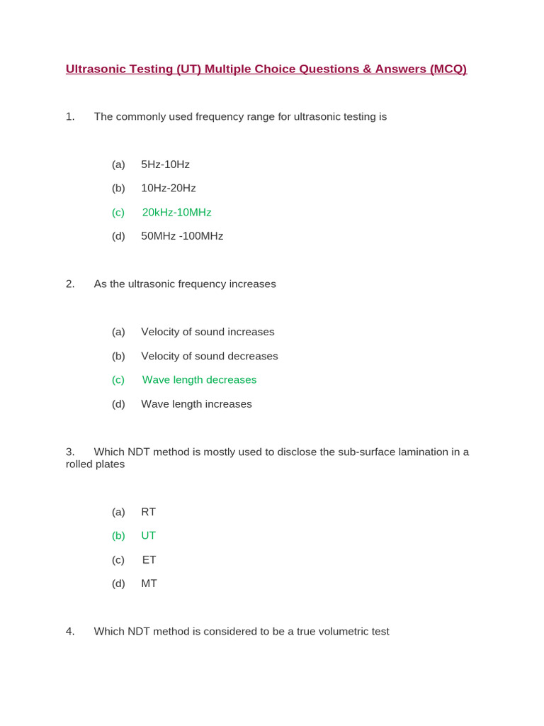 Ultrasonic Testing | PDF