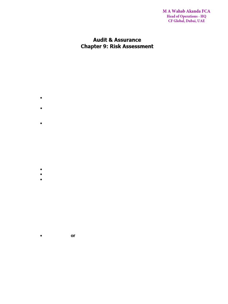 Chapter 9 - Risk Assessment | PDF