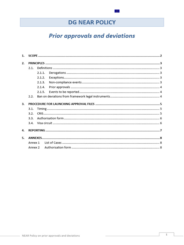 Policy On Prior Approvals and Deviations | PDF