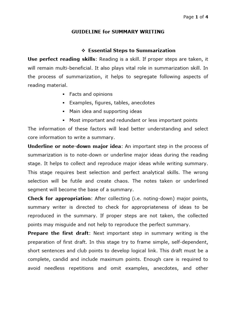 Essential Steps for Effective Summarization | PDF | Human Communication ...
