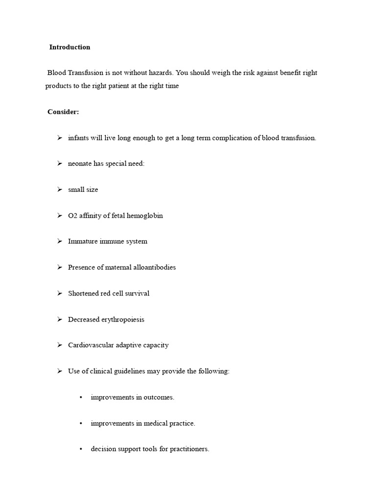 Blood Transfusion 1 | PDF