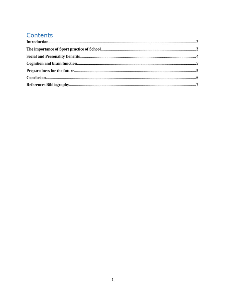 Importance of Sports in School | PDF