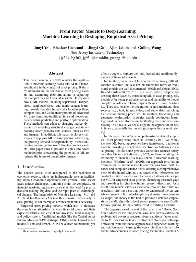 From factor models to deep learning pdf