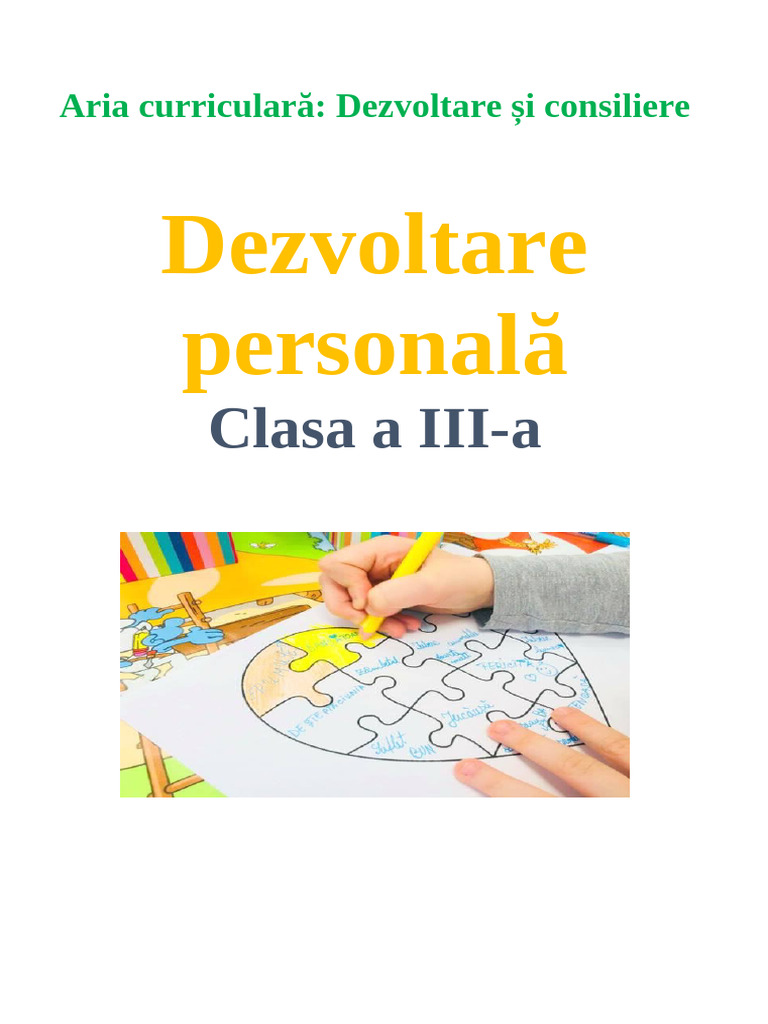 PLD Dezvoltare Personală Clasa 3 24-25 | PDF
