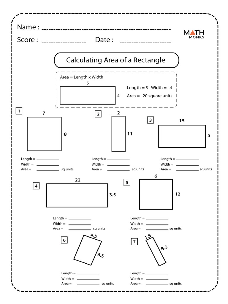 Calculating-Area-of-a-Rectangle-Worksheets | PDF