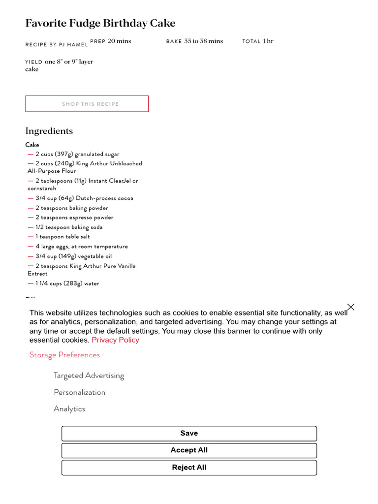 Favorite Fudge Birthday Cake Recipe _ King Arthur Baking PDF