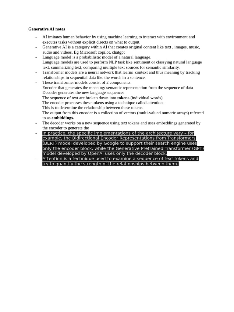 Generative artificial intelligence intelligence overview