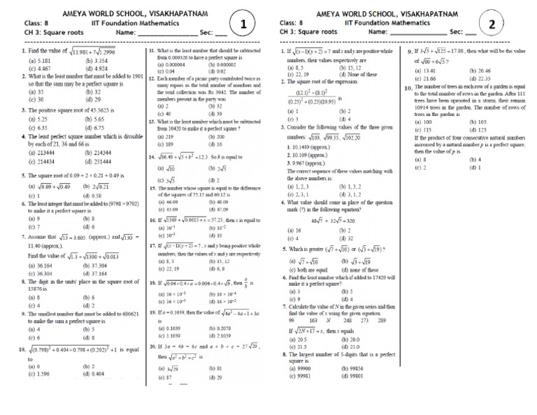 IIT Foundation Maths | PDF