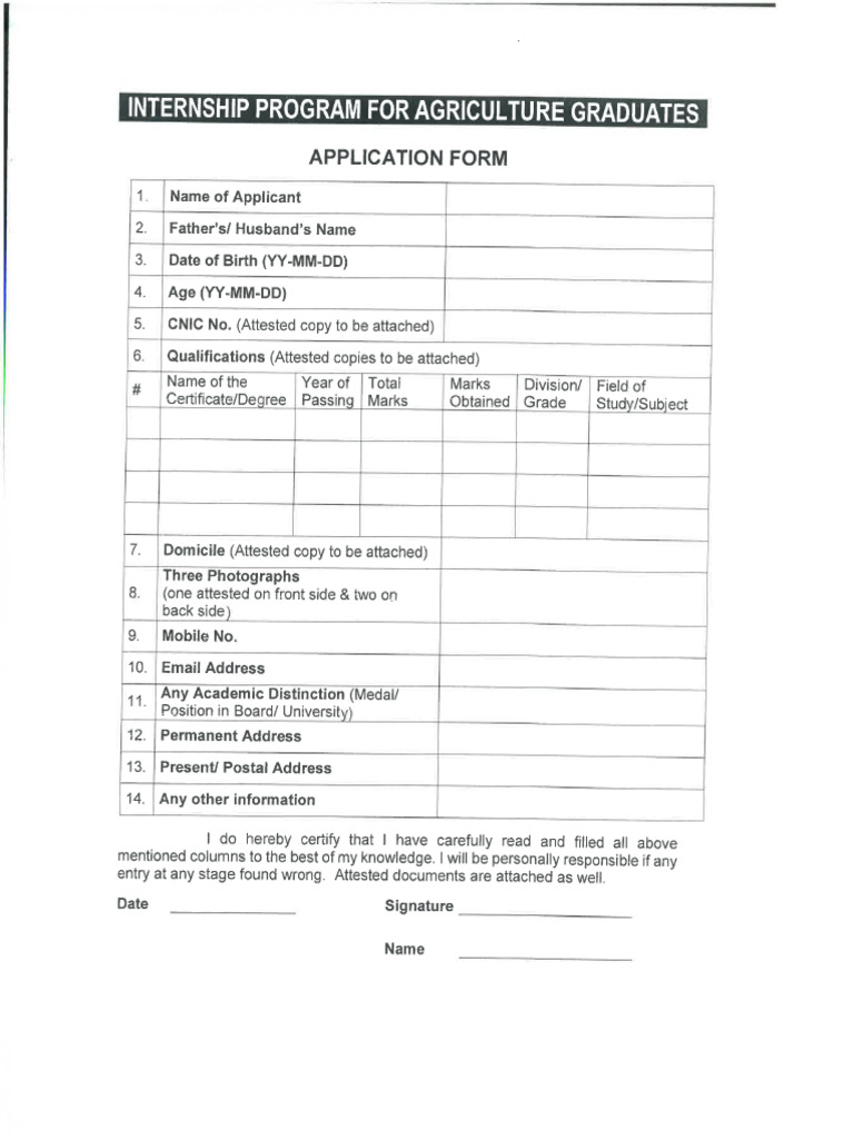 Internship Program For Agri Graduates | PDF
