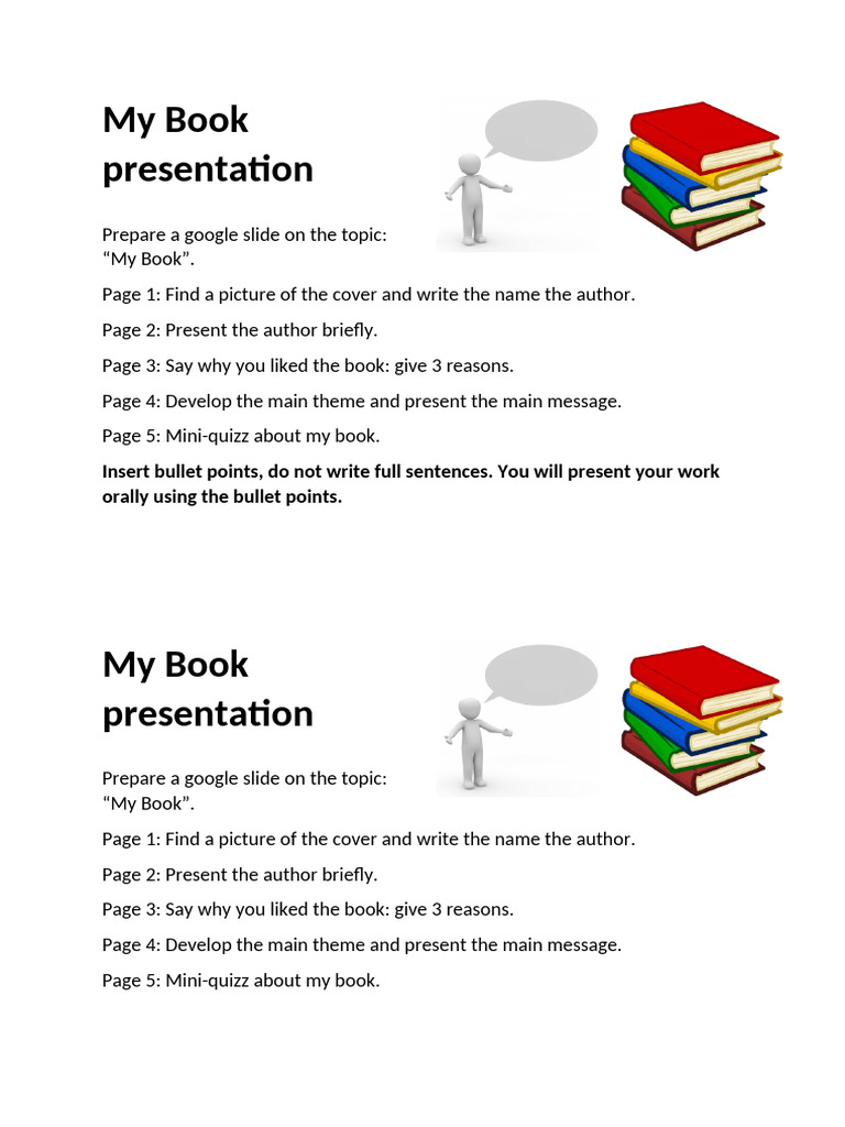 My Book Presentation Pdf
