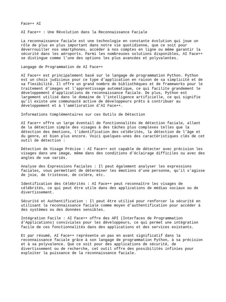Face++ AI | PDF