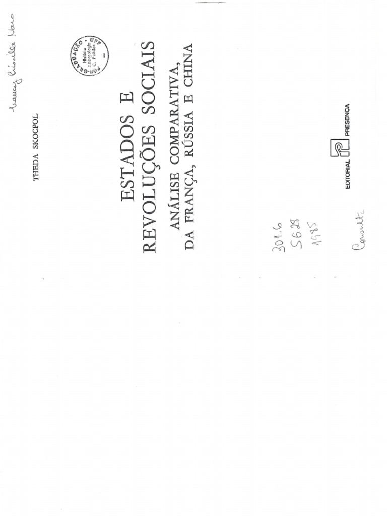 Theda Skocpol Estados E Revolucoes Sociais Intro E Parte I Pdf