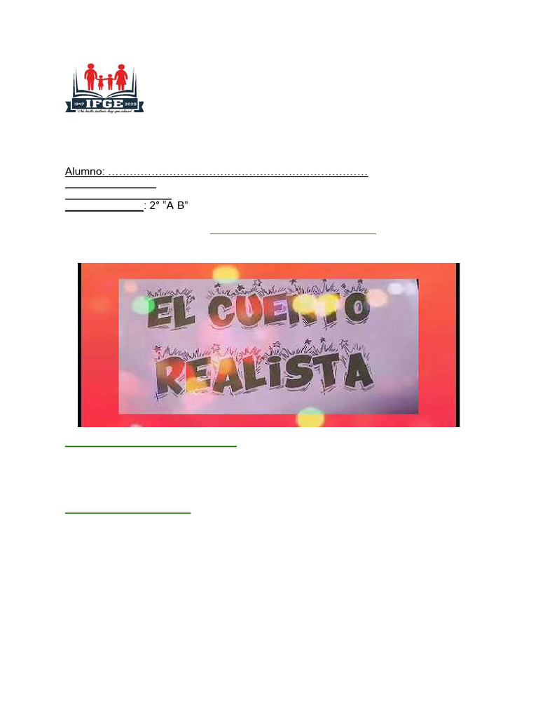 Clase N°12 El Cuento Realista | PDF