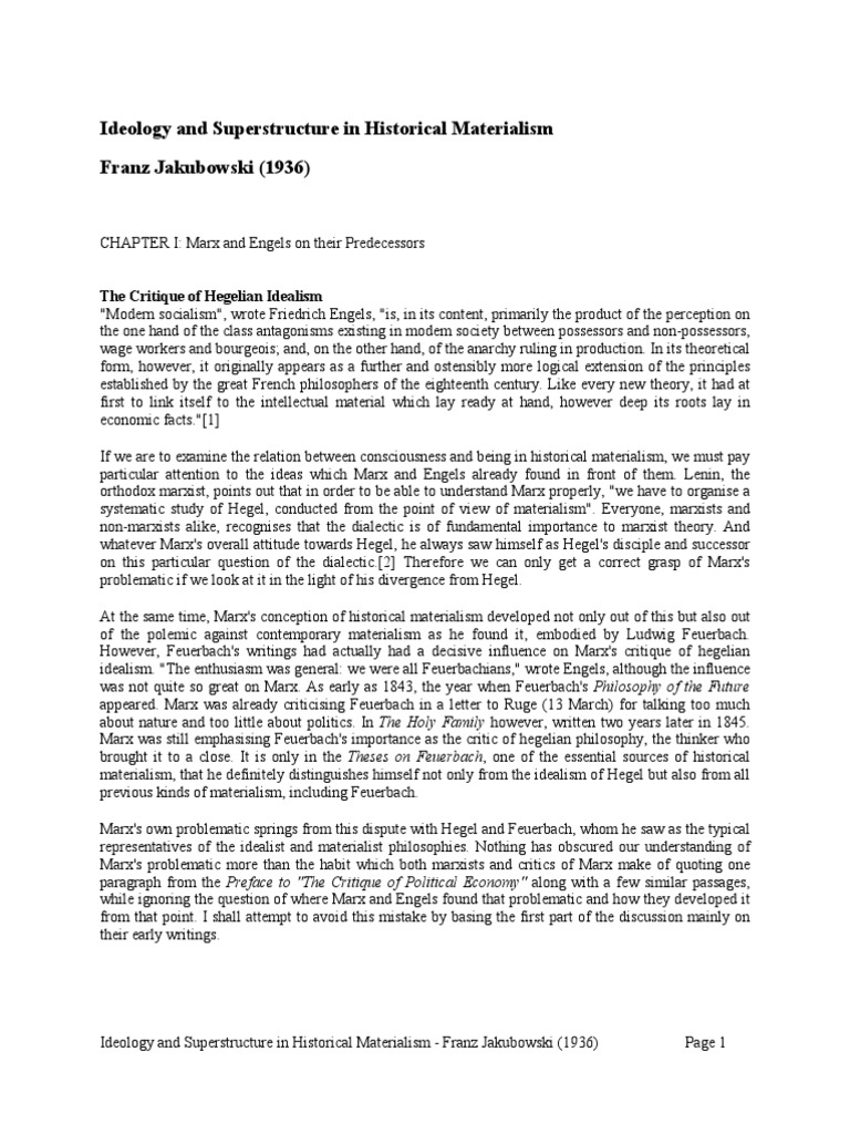 Ideology Superstructure | Georg Wilhelm Friedrich Hegel | Karl Marx