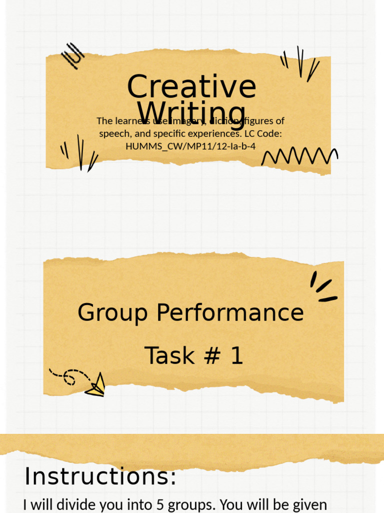 Creative Writing Lesson 2 | PDF