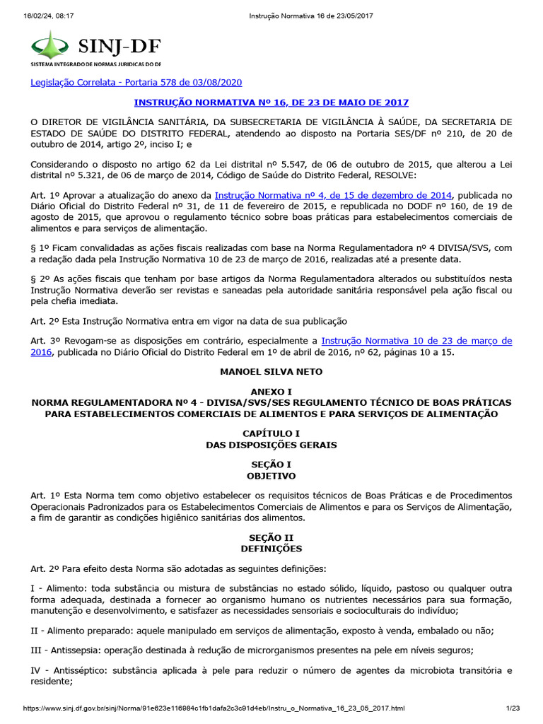Instrução Normativa 16 de 23 - 05 - 2017 | PDF