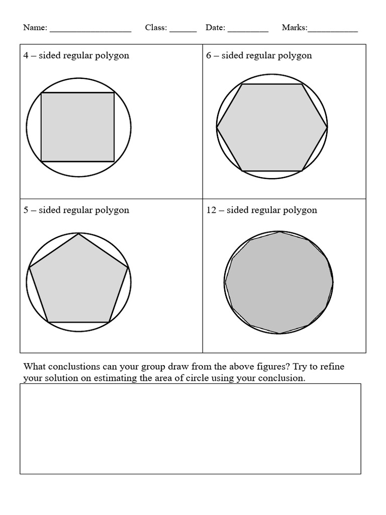 Worksheet 2C (Area by Regular Polygon) | PDF