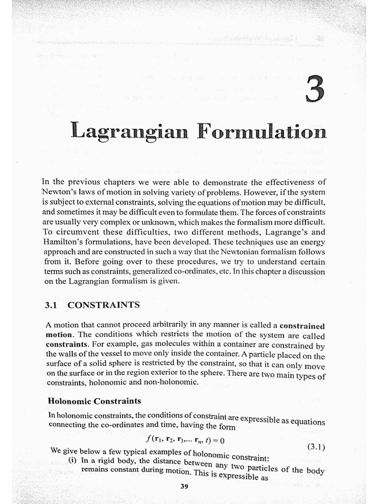 Lagrangian Mechanics Pdf