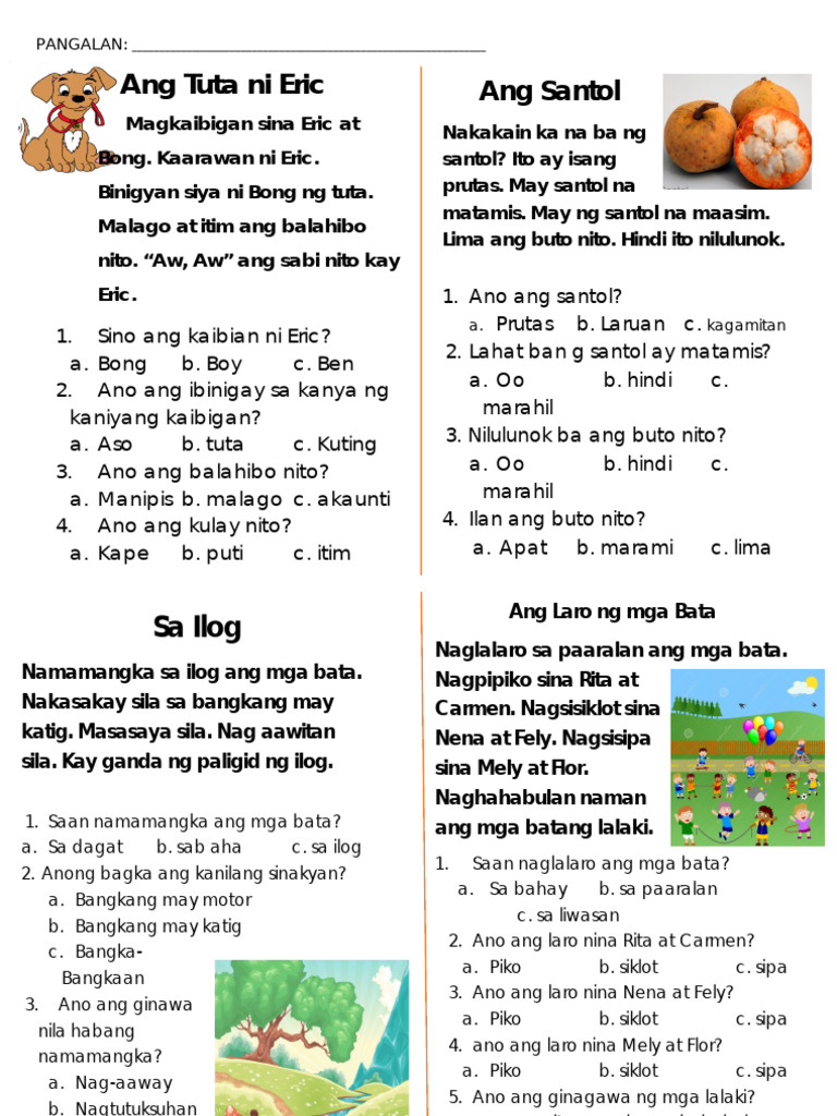 Maikling Kwento para sa mga Bata | PDF | Philippines | Language Arts ...