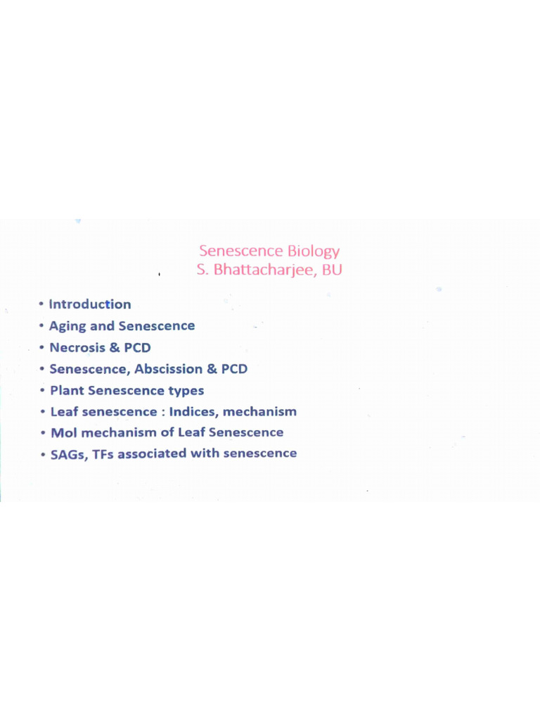 Senescence Biology SB Sir | PDF