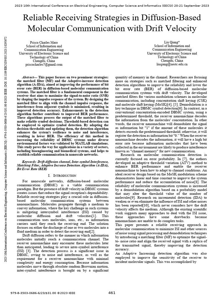 Reliable receiving strategies in diffusion based molecular