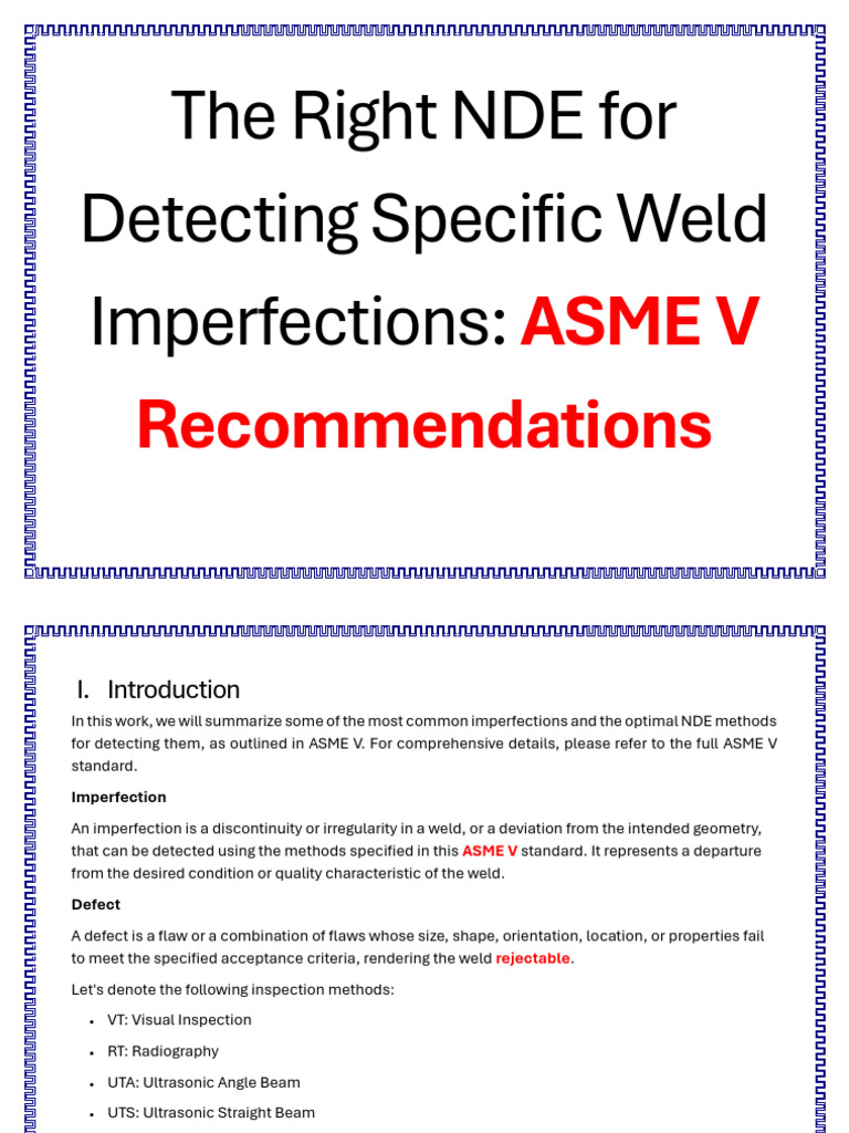 The Right NDE For Detecting Specific Weld Imperfections | PDF ...