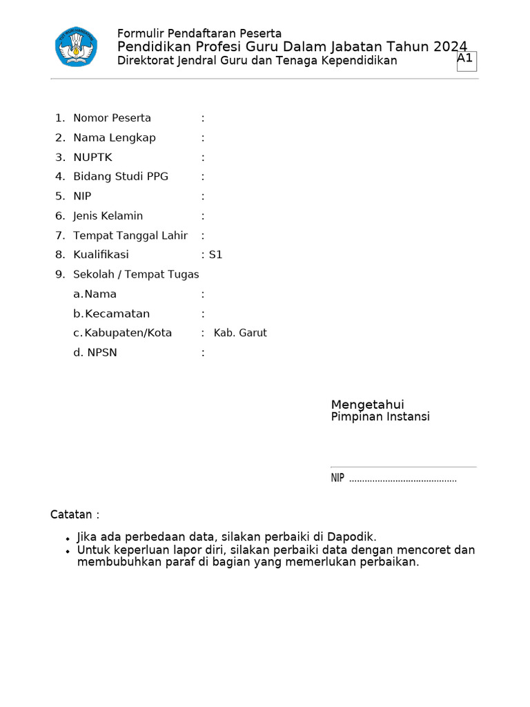 Format a1 ppg pdf