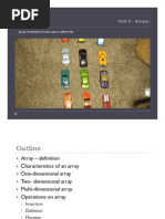 Unit V - Arrays: - Group of Elements of Same Type Is Called Array