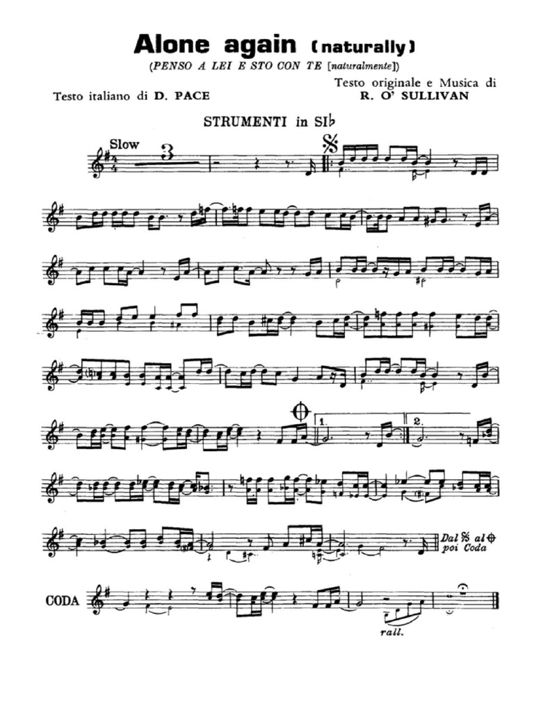 Alone Again (Naturally) de Gilbert O'Sullivan | PDF