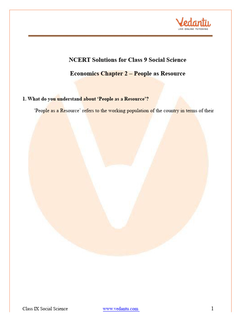 Ncert Solutions Class 9 Social Science Economics Chapter 2 | PDF