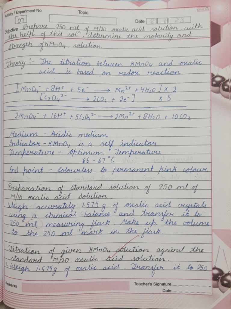 Chemistry Practical 07 To 11 | PDF