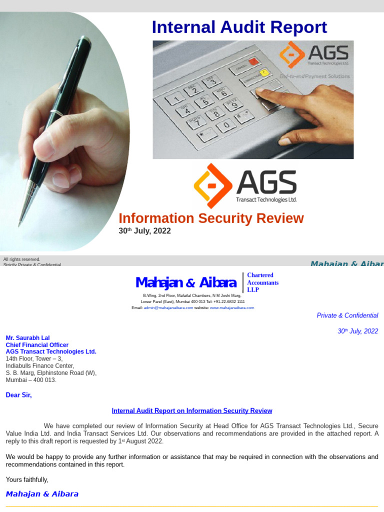 Information Security Audit Report | PDF | Computers | Security