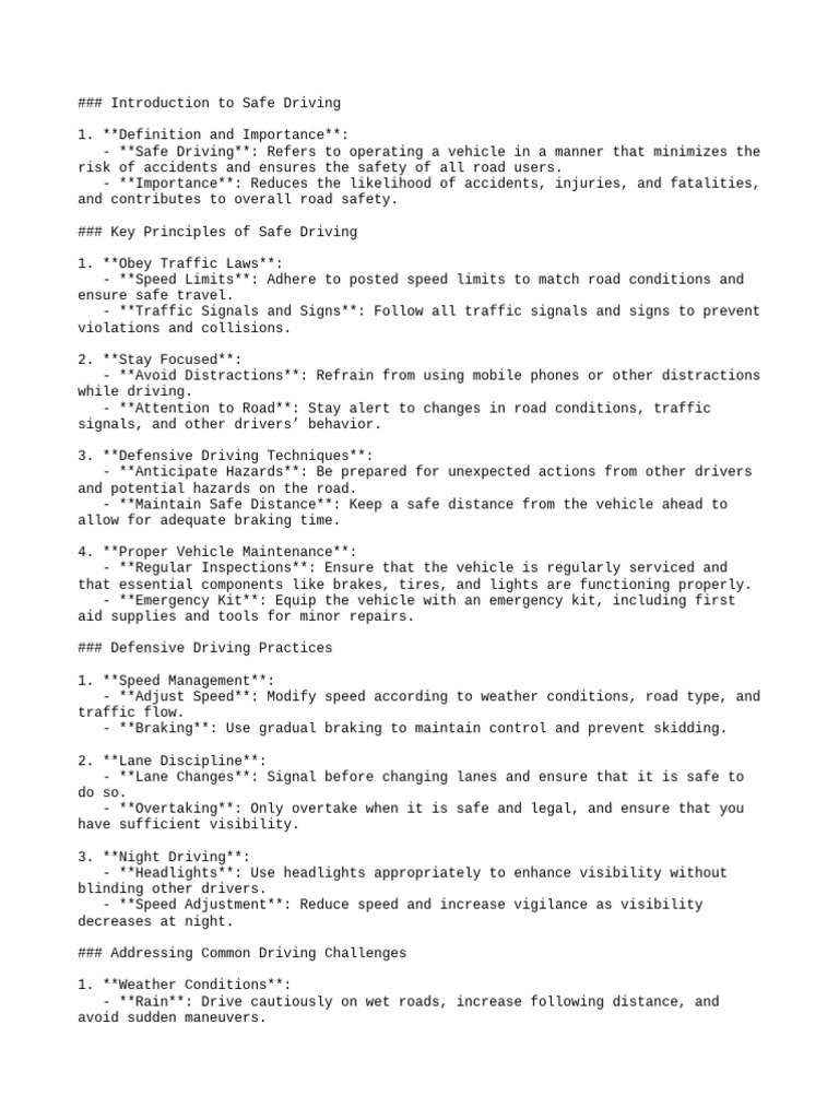 Drivingclassesnote | PDF