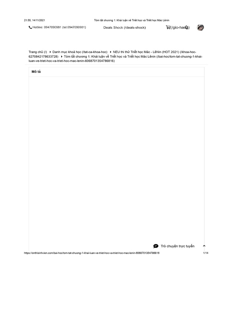 Tom Tat Chuong 1 Triet Hoc Mac Lenin Dai Hoc Kinh Te Quoc Dan 76866 Pdf