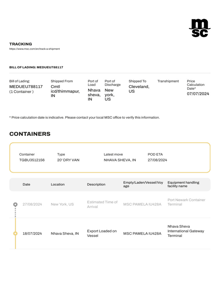 Containers: Tracking | PDF