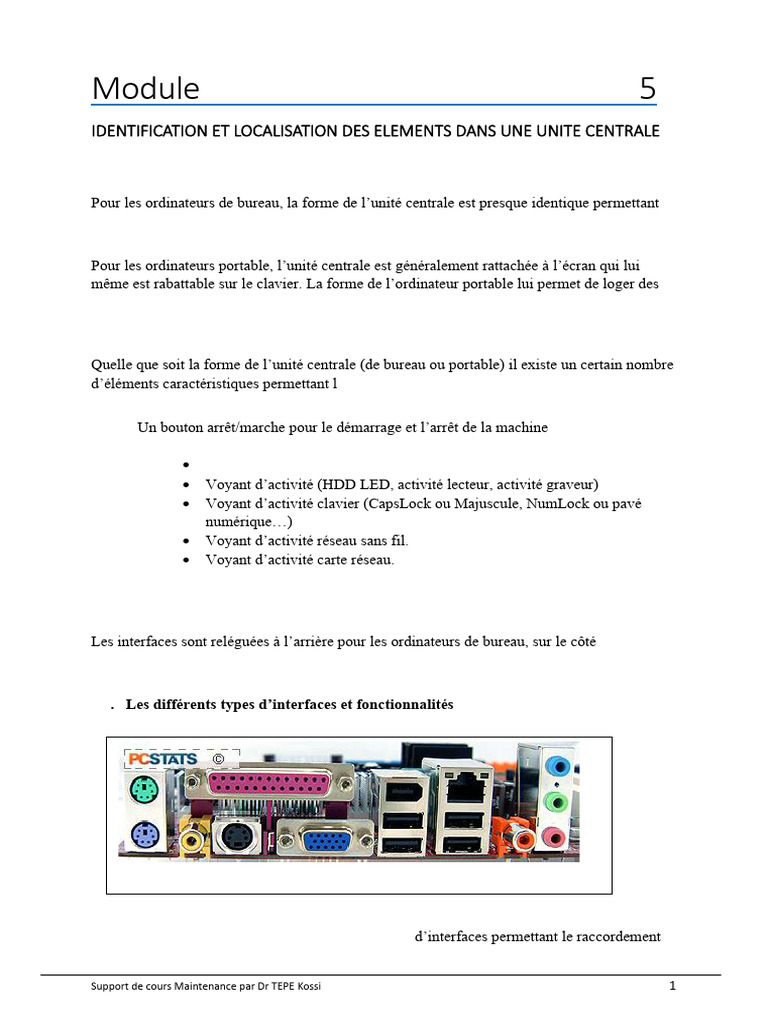 Module 5 - MAINTENANCE INFORMATIQUE | PDF