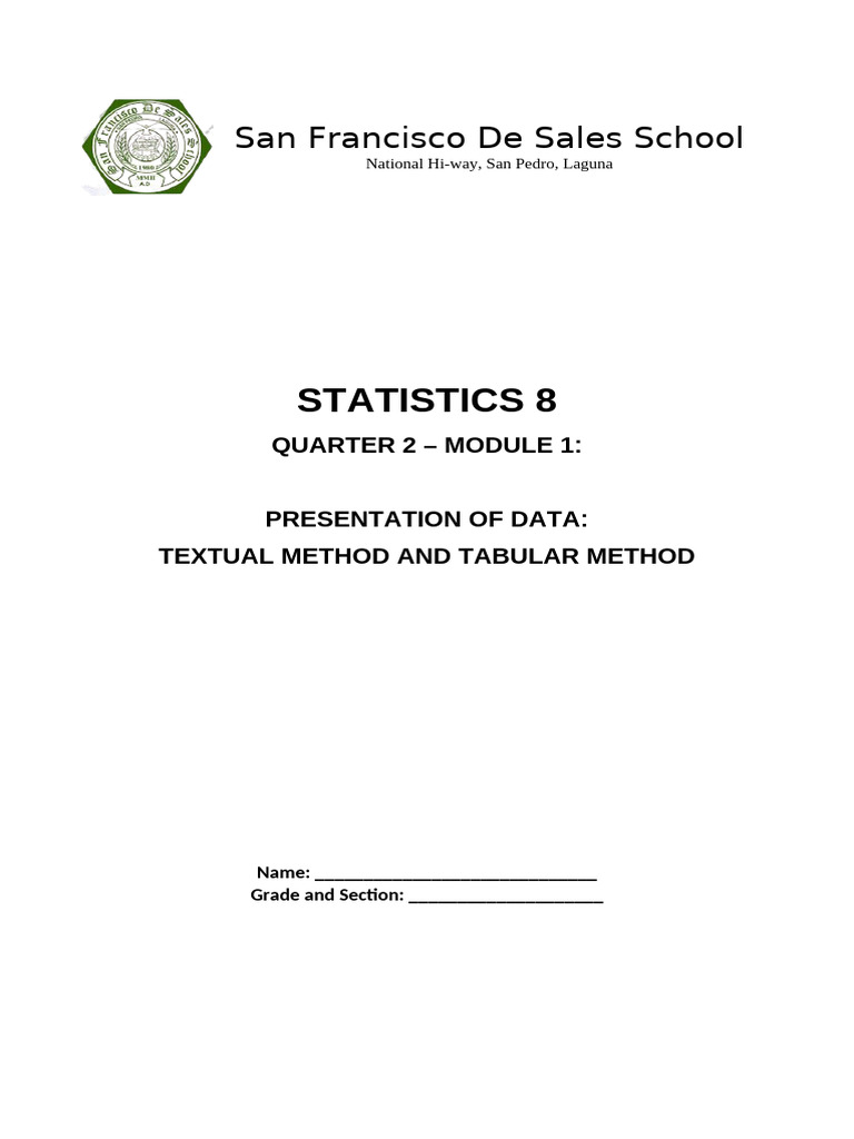 Stats Q2 - Module 1 | PDF