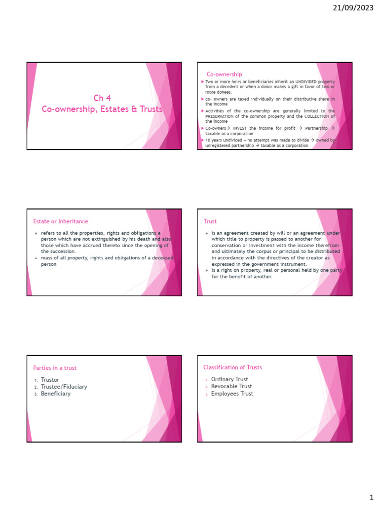 CH 4 13 Co Ownership Estates and Trust Acctg Methods | PDF