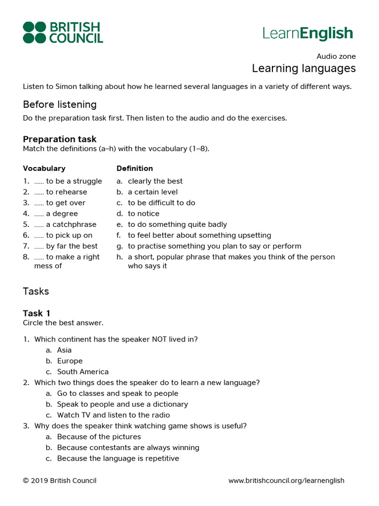 LearnEnglish Audio Zone Learning Languages | PDF