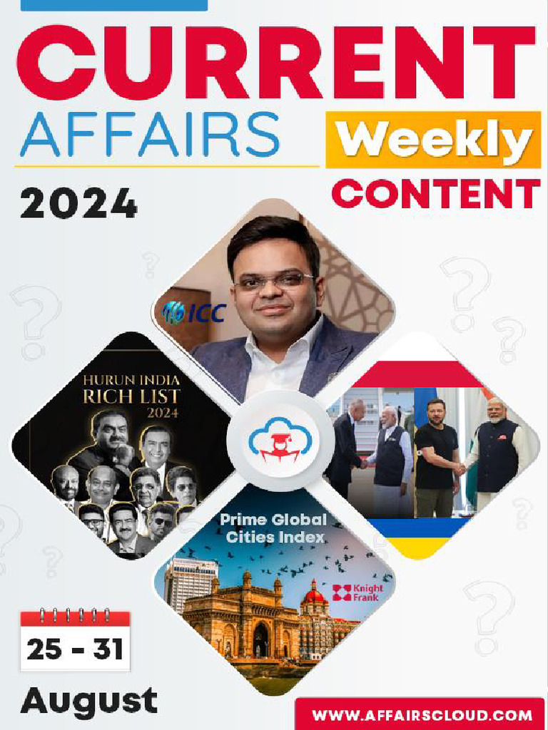 Current Affairs Weekly Content PDF August 2024 4th Week by AffairsCloud ...