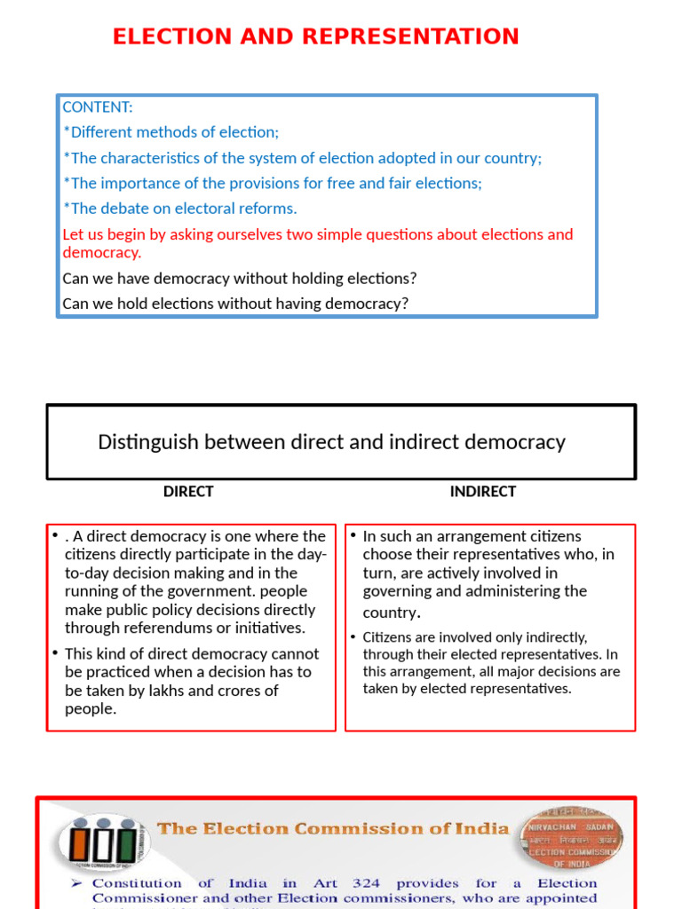 Election and Representation | PDF