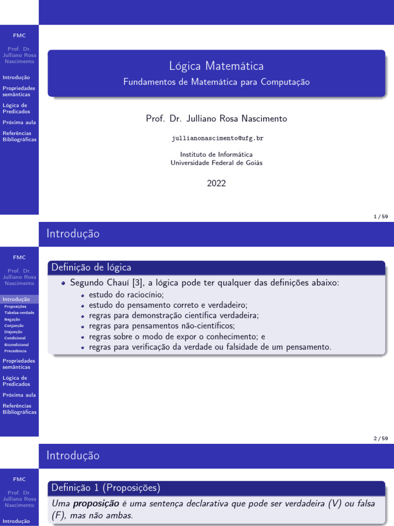 2 - Lógica Matemática | PDF