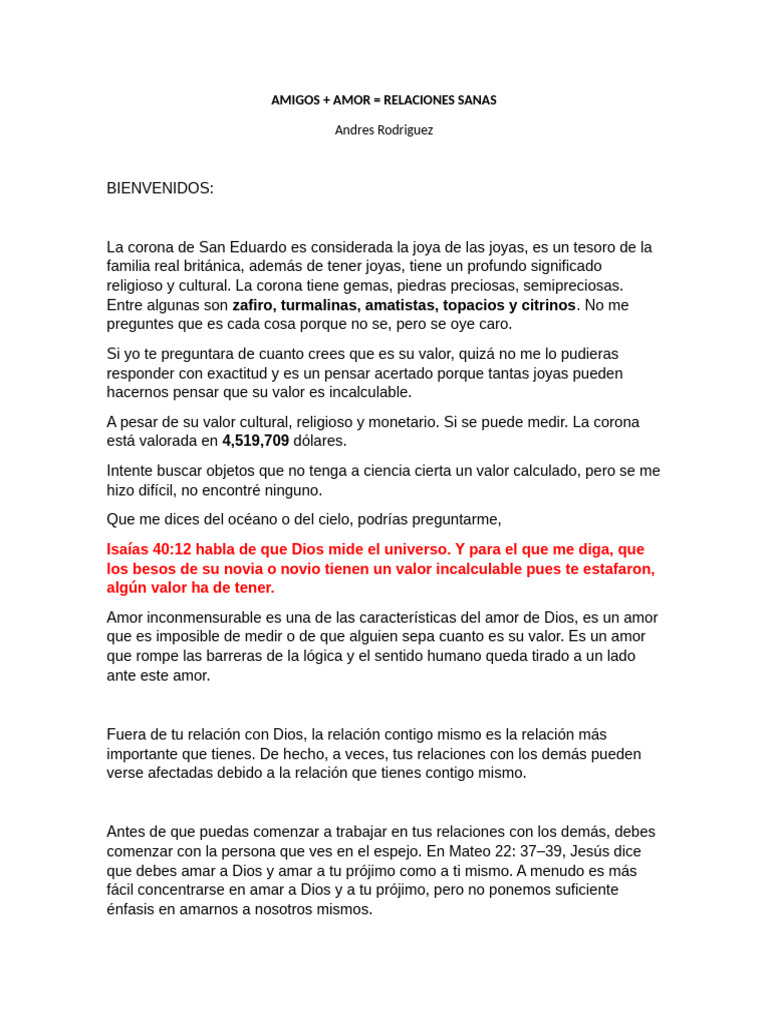 Amor Propio y Relaciones Saludables | PDF | Amor | Salud y bienestar