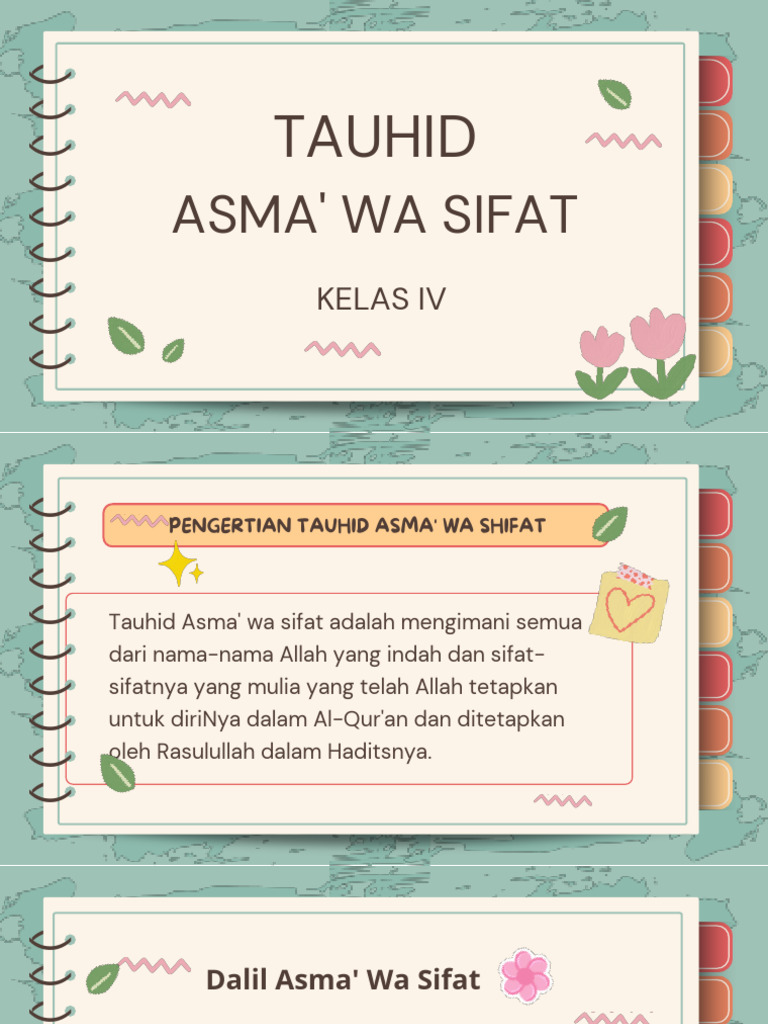 Pelajaran Tauhid Materi Asma Wa Sifat Kelas 4 PDF