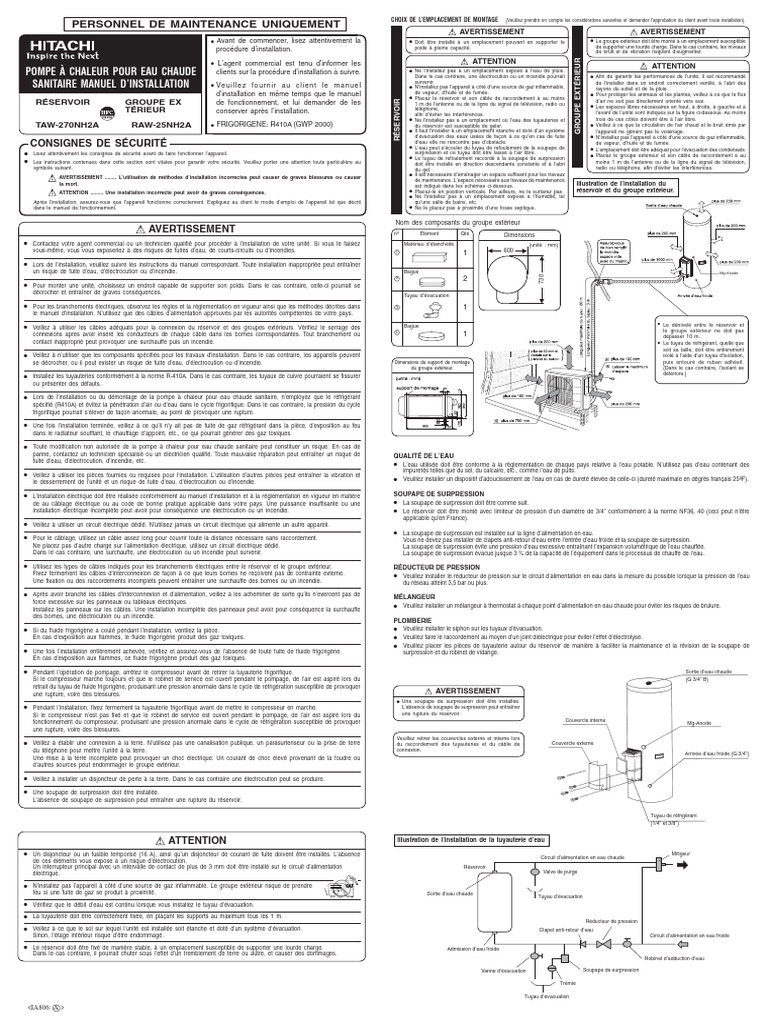 Hitachi Yutampo Notice Installation | PDF