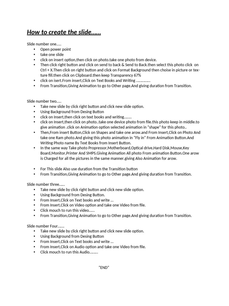 How To Create The Slide. | PDF