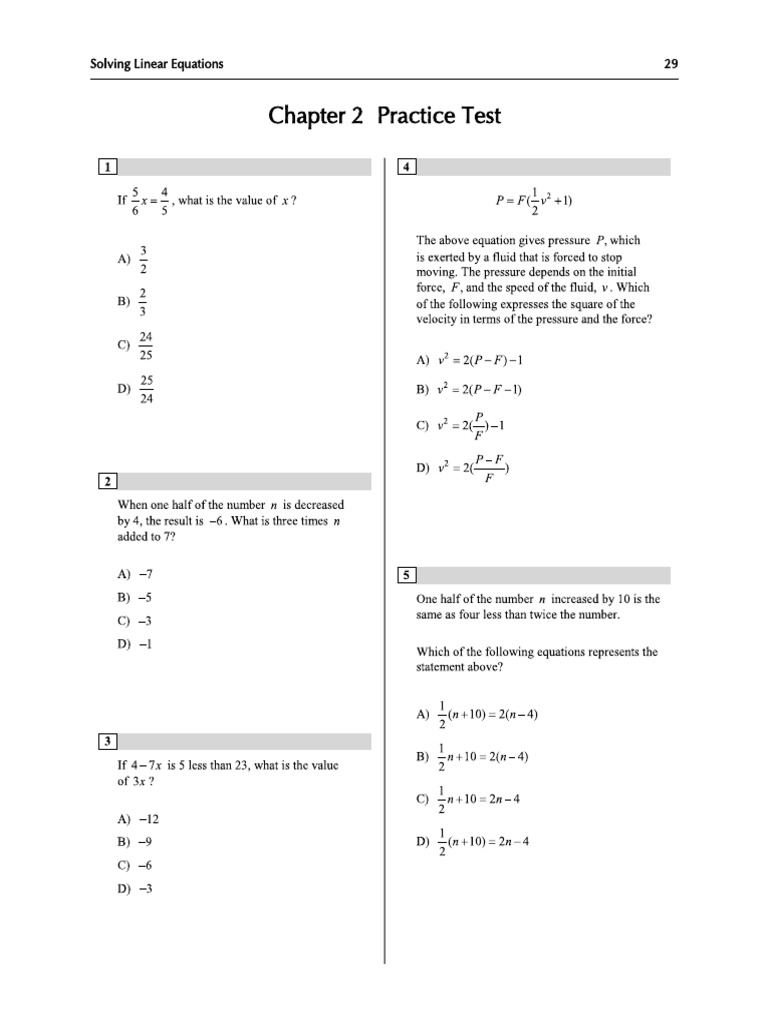 Solving Linear Equations Worksheet | PDF