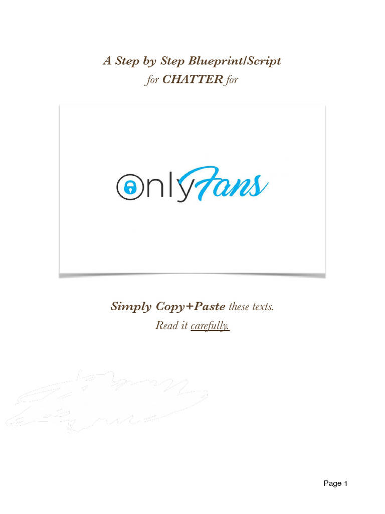 OnlyFans CHATTER SCRIPT - by SensualSpeech | PDF