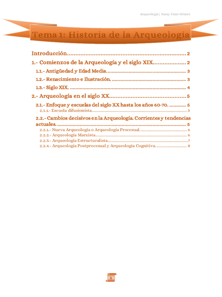 Tema 1 - Historia de La Arqueología | PDF